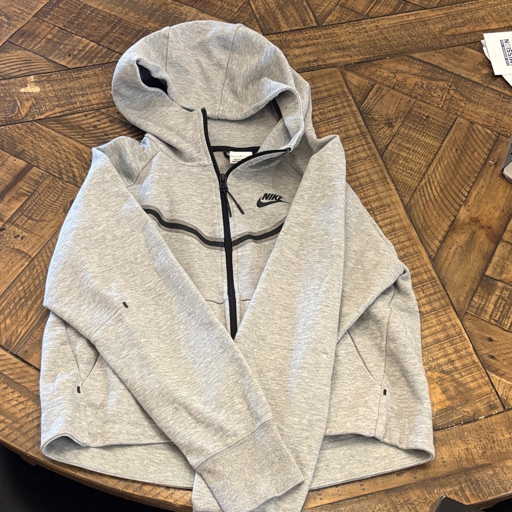 Nike Heather Gray Hoodie with Black Accents